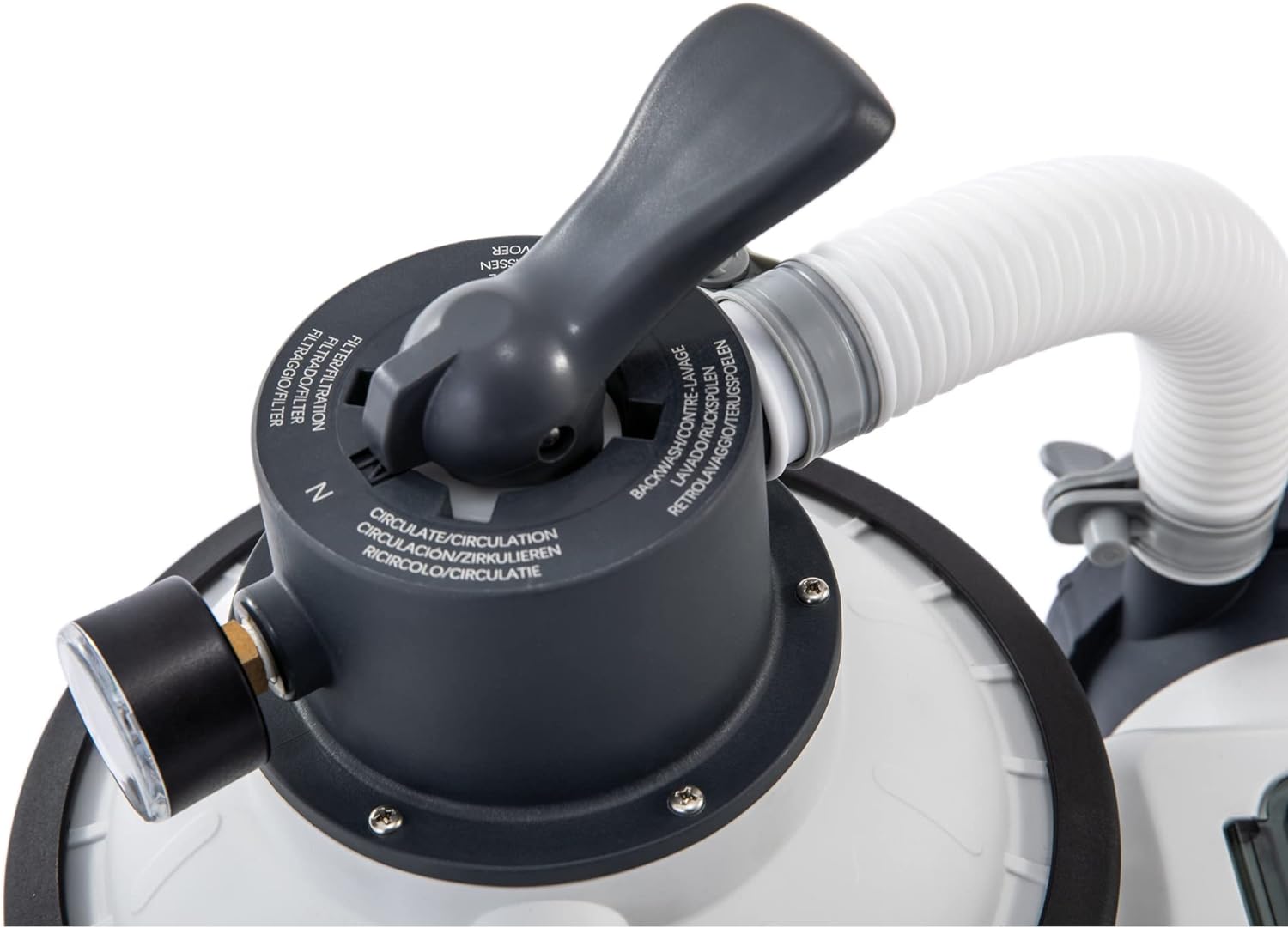 Intex 26651EG Krystal Clear 16 Inch 3,000 GPH Above Ground Pool Sand Filter Pump with Automatic Timer, GFCI, and 6 Function Control, Gray