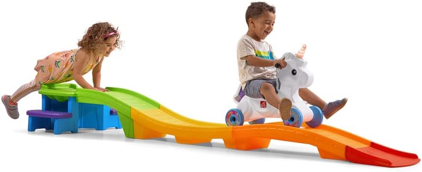 Unicorn Up & Down Roller Coaster Toy for Kids, Ride On Push Car, Indoor/Outdoor Playset, Toddler Ages 2