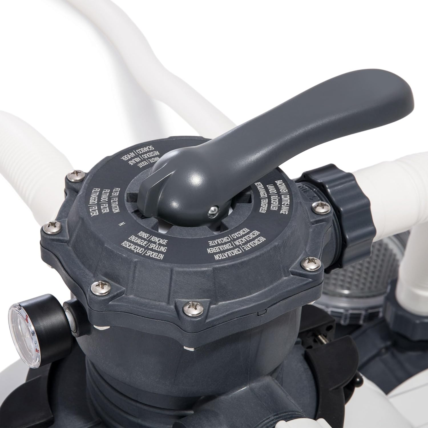 Intex 26651EG Krystal Clear 16 Inch 3,000 GPH Above Ground Pool Sand Filter Pump with Automatic Timer, GFCI, and 6 Function Control, Gray